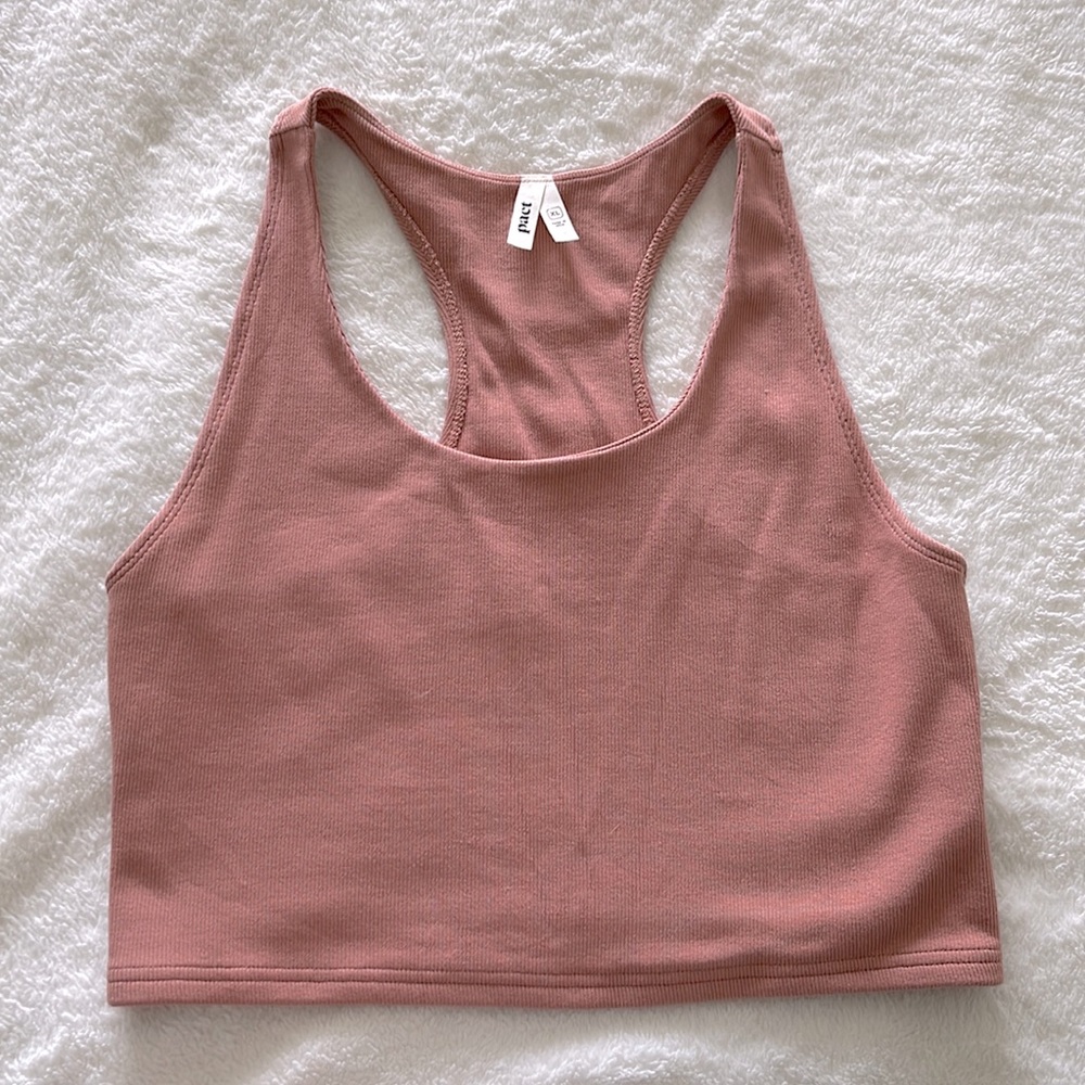 PACT Organic Cotton Ribbed Bra top in Clay NEW size XL